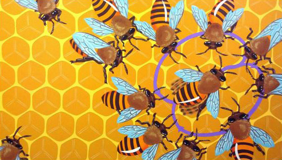 Bee does a figure-8 dance